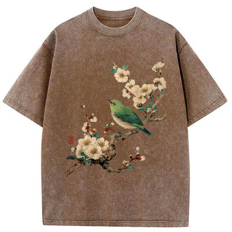 Kyoto-Lion Perched In Bloom Washed T-Shirt