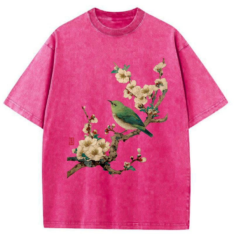 Kyoto-Lion Perched In Bloom Washed T-Shirt