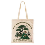 Kyoto-Lion Funny Ukiyoe Tiger Samurai Zen Tote Bag