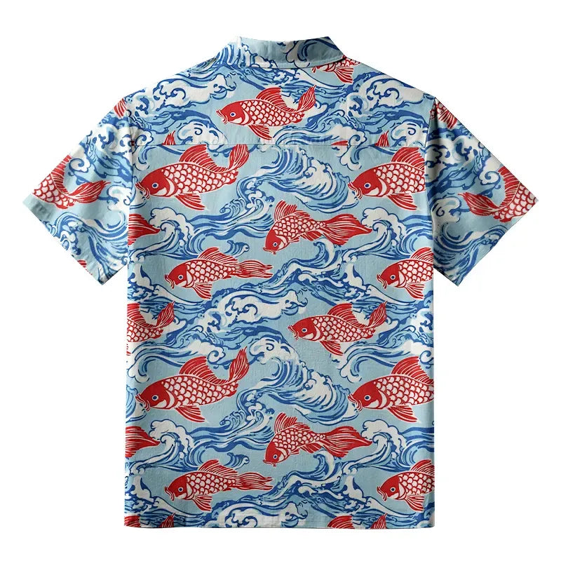 Vintage Japanese Koi Shirt for Street Style