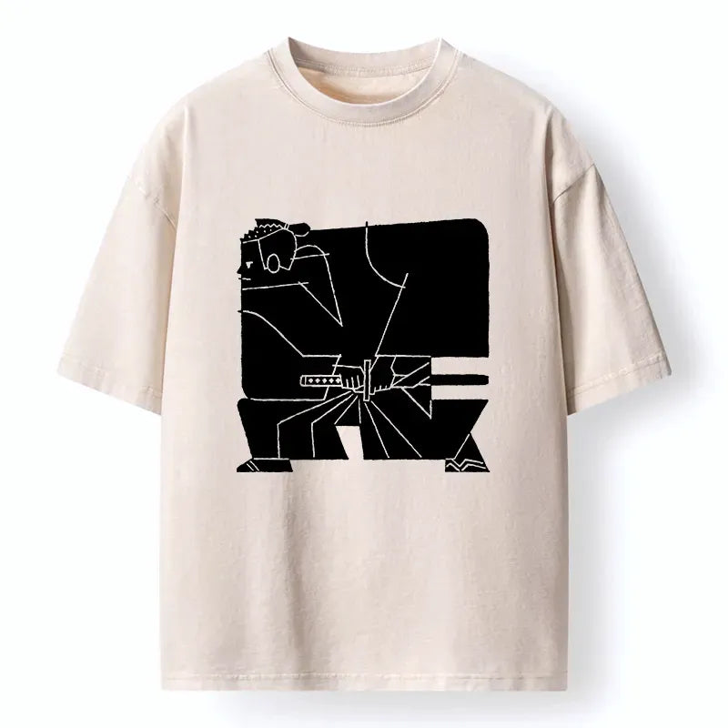 samurai washed t-shirt for men