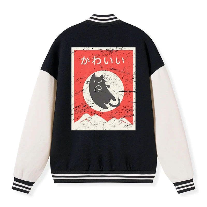 embroidered cat varsity jacket best seller