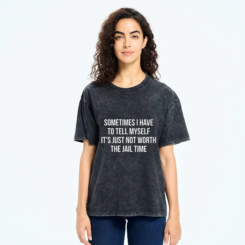 Japanese Kyoto Lion Washed T-Shirt for Gift Idea