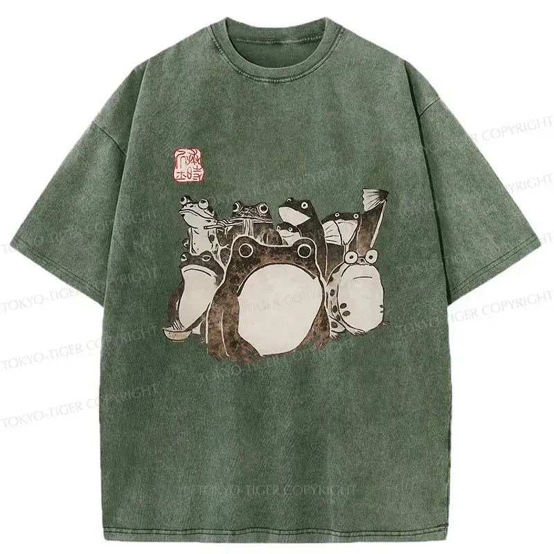 Kyoto-Lion Japanese Frog Team Washed T-Shirt