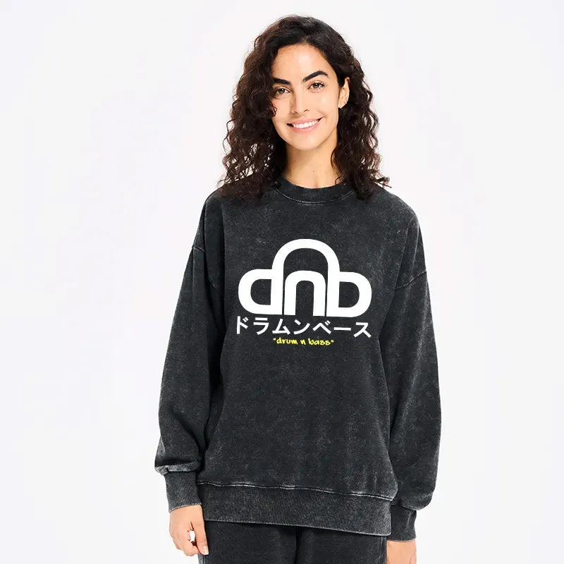 Japanese washed sweatshirt for streetwear