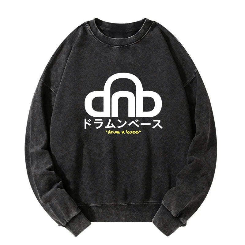 Japanese washed sweatshirt for streetwear