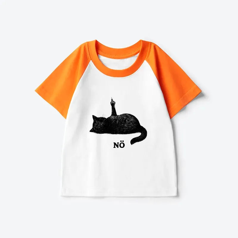Japanese Cat Refused Kids Raglan T-shirt