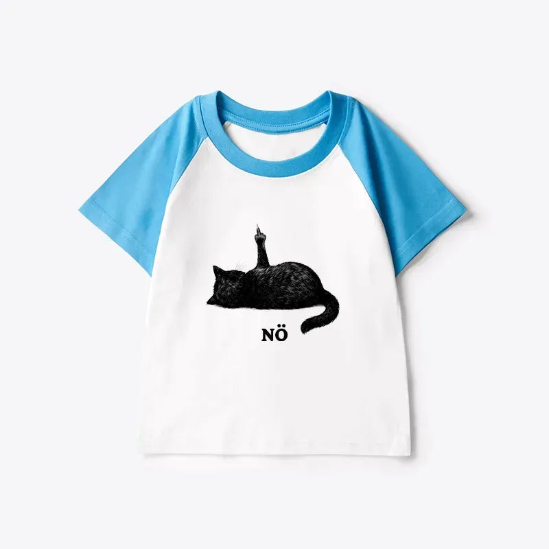 Kyoto-Lion Cat Refused Kids Raglan T-shirt