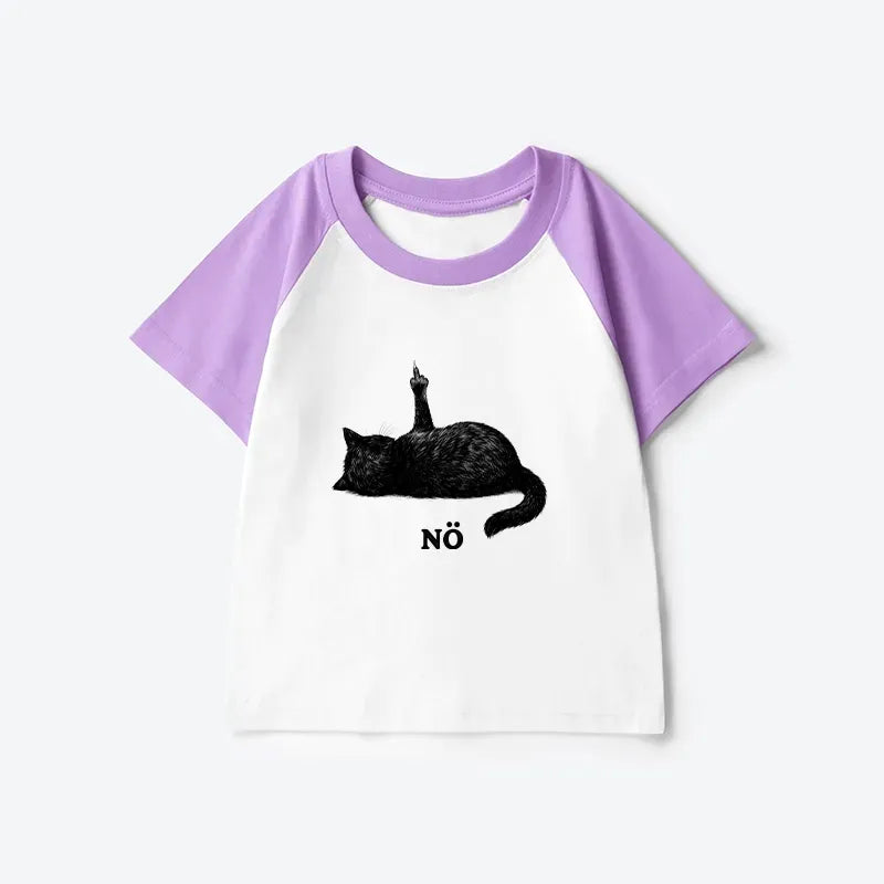 Kyoto-Lion Cat Refused Kids Raglan T-shirt