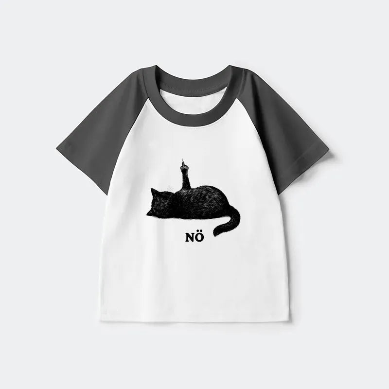 Kyoto-Lion Cat Refused Kids Raglan T-shirt