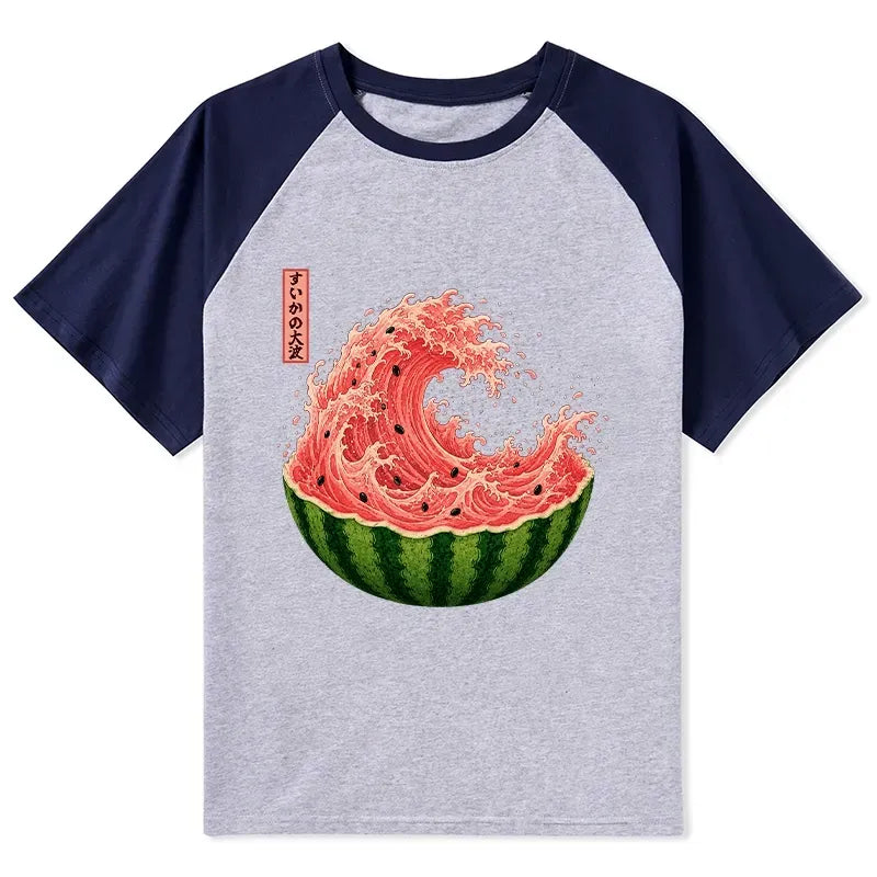 Kyoto Lion Summer Ukiyo Art Raglan for Streetwear