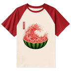 Kyoto Lion Summer Ukiyo Art Raglan for Streetwear