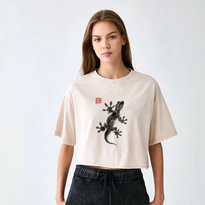 Washed Crop T-Shirt for Streetwear