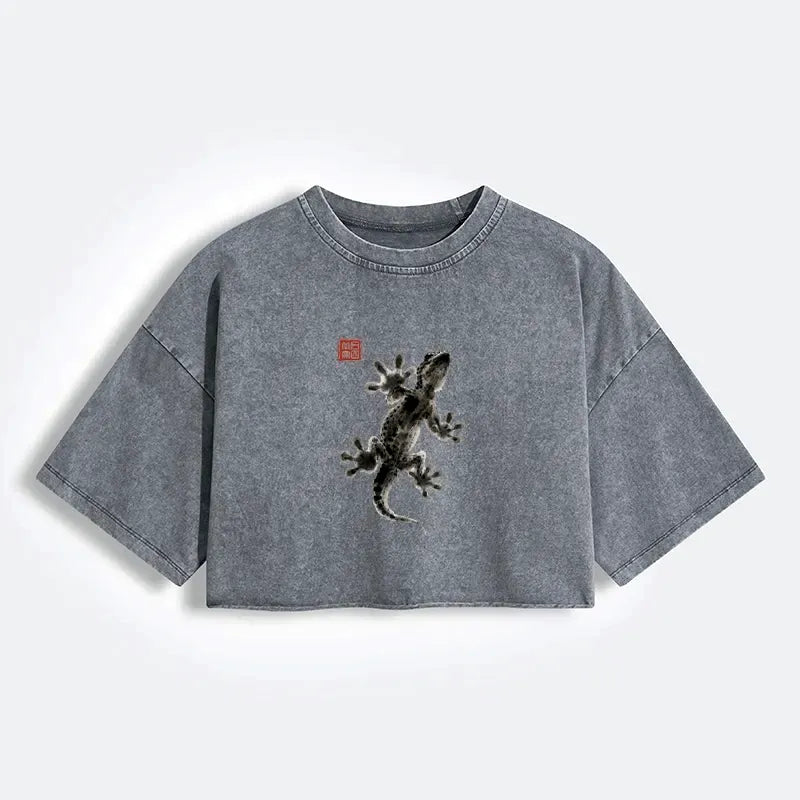 Washed Crop T-Shirt for Streetwear