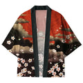 Kyoto-Lion Sakura And Clouds Kimono Cardigan