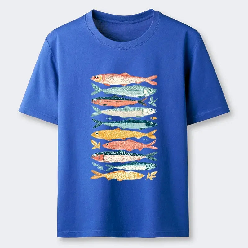Colorful Fish Japanese Classic T-Shirt for Daily Wear
