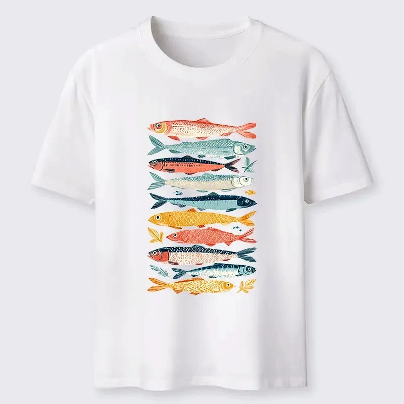 Colorful Fish Japanese Classic T-Shirt for Daily Wear