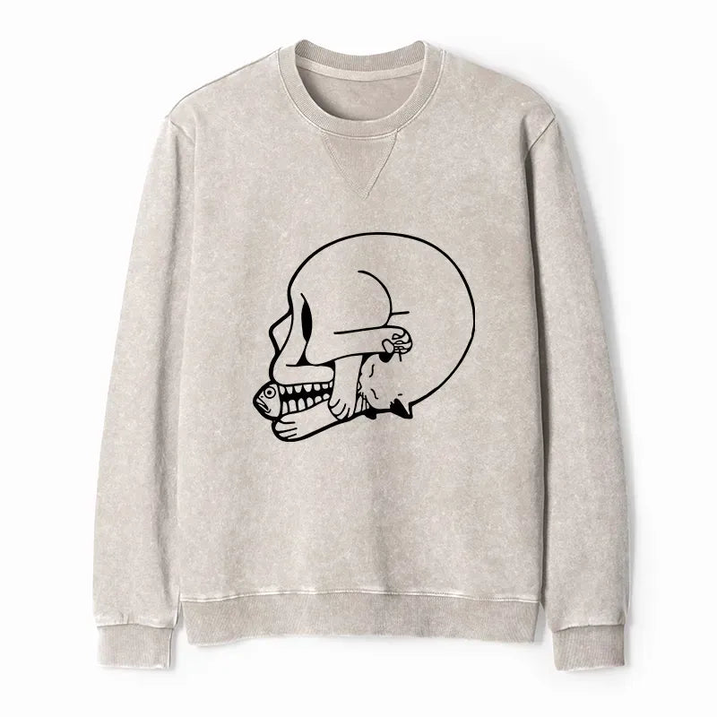 Japanese Washed Terry Sweatshirt for Spring