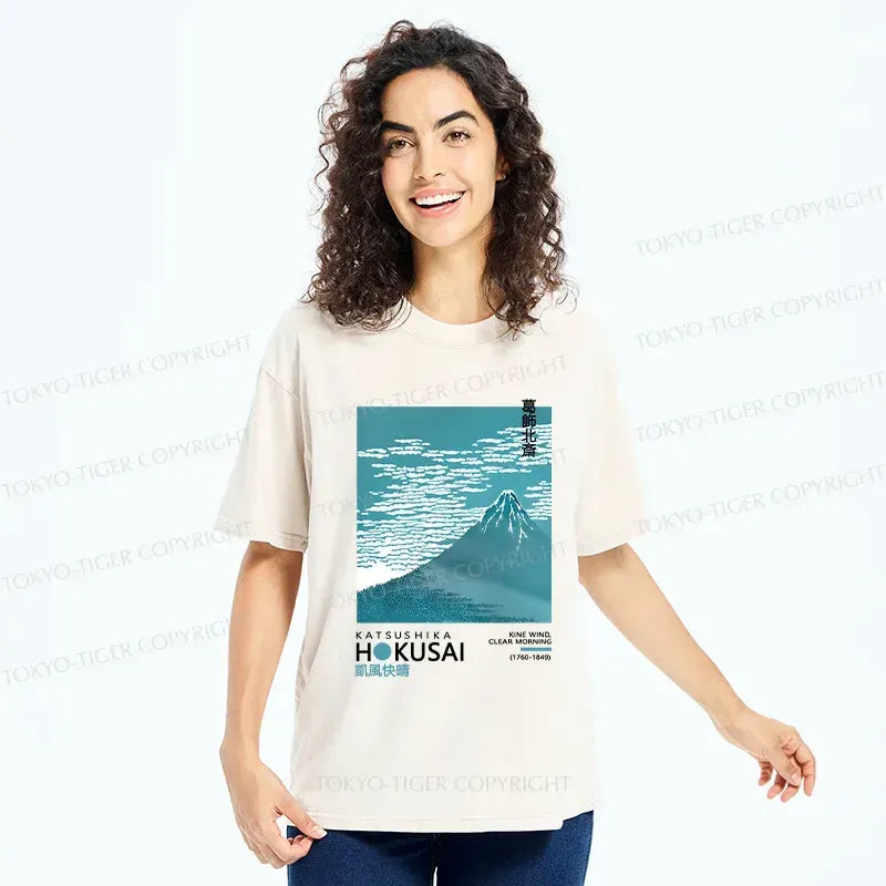 Kyoto-Lion Retro Mount Fuji Washed T-Shirt