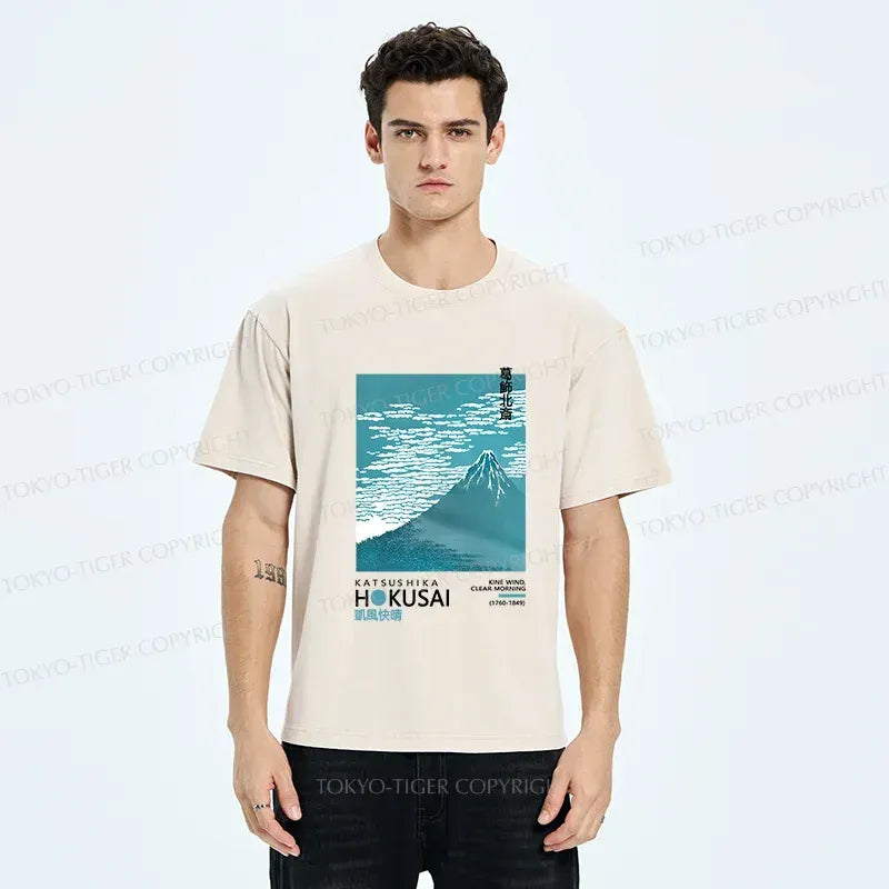 Vintage Mount Fuji Washed T-Shirt for Daily Wear