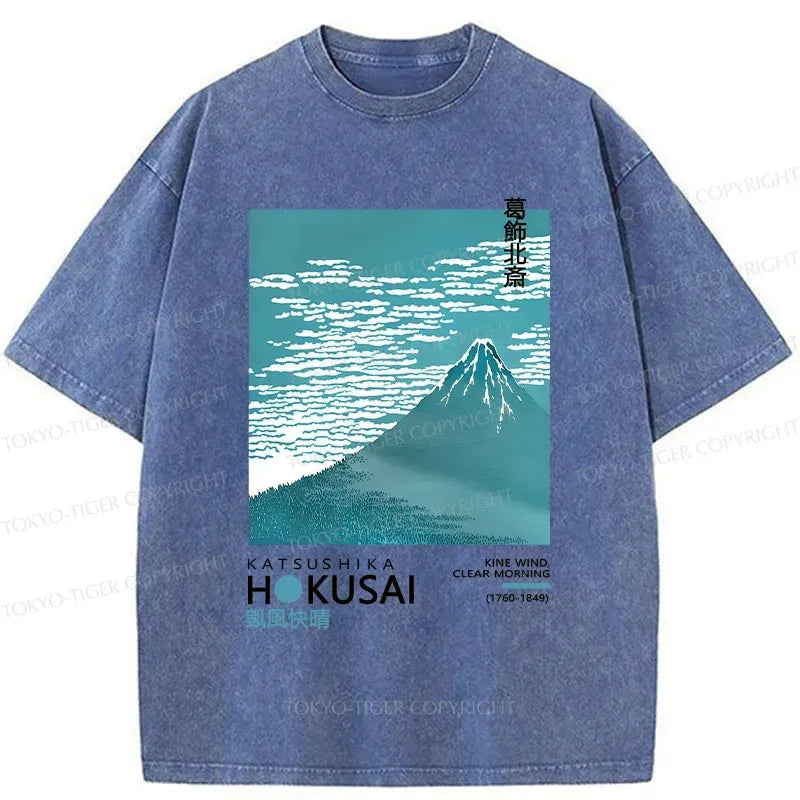 Vintage Mount Fuji Washed T-Shirt for Daily Wear