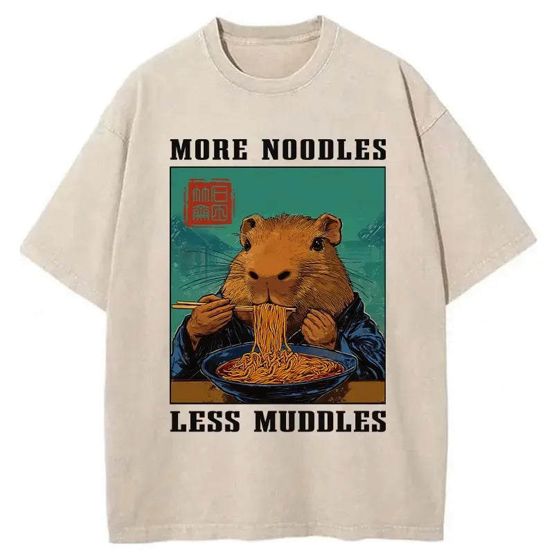 Kyoto-Lion More Noodles Less Muddles Washed T-Shirt