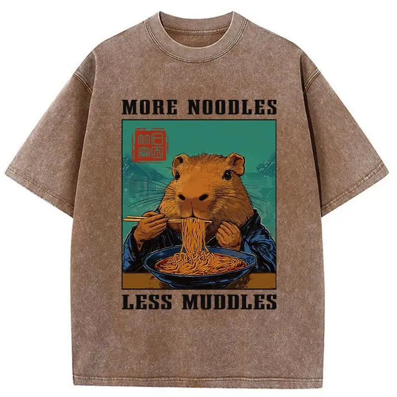Kyoto-Lion More Noodles Less Muddles Washed T-Shirt
