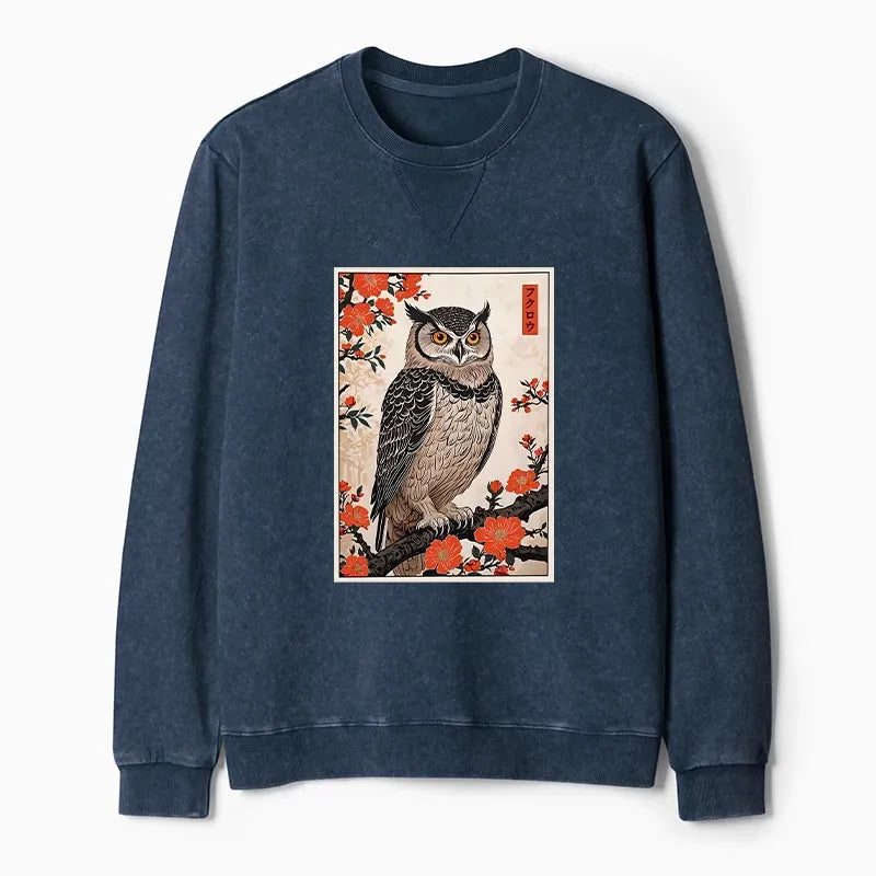 japanese owl sweatshirt gift idea