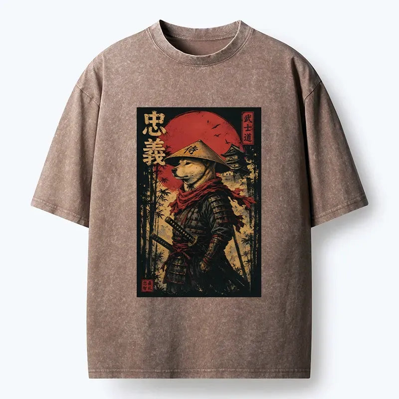 Japanese Vintage Samurai Dog T-Shirt Gift for Him