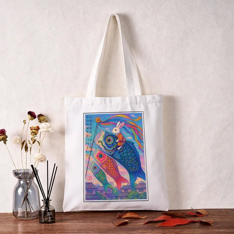 Japanese Ukiyoe Tote Bag for Everyday