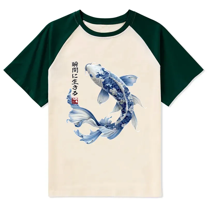 Blue And White Japanese Art Print Tee