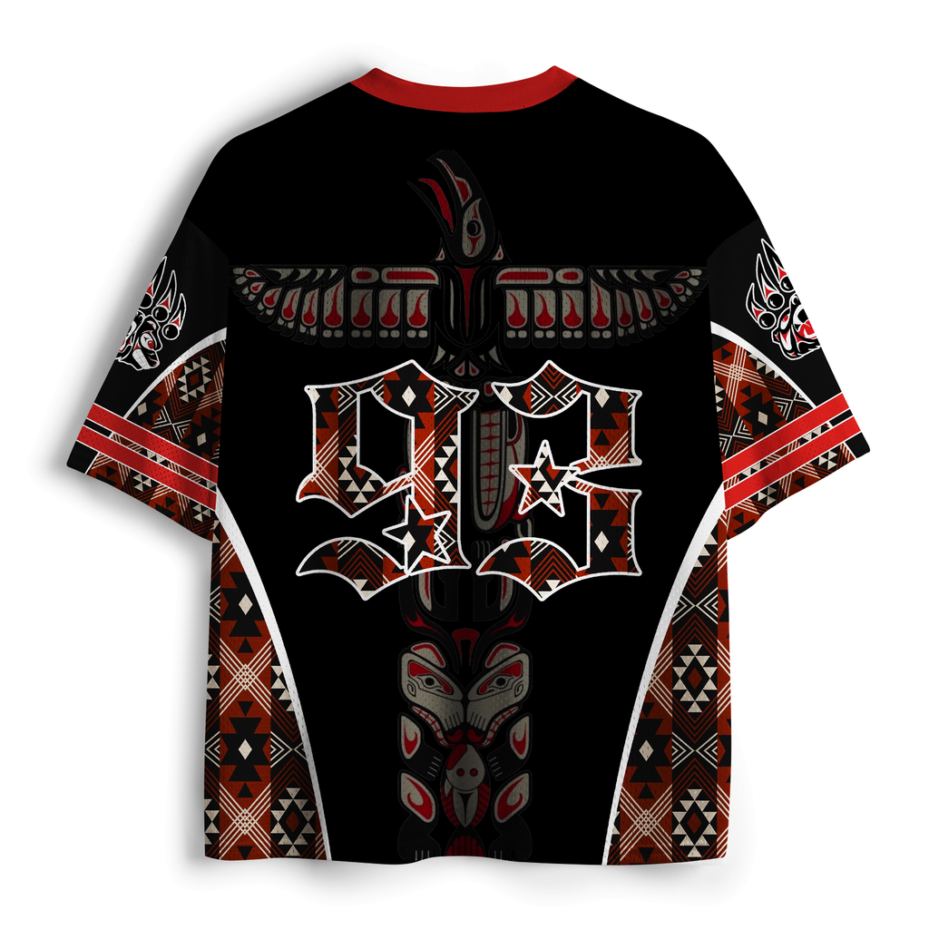 Kyoto-Lion Dark Tribal Eagle Totem Mesh Jersey
