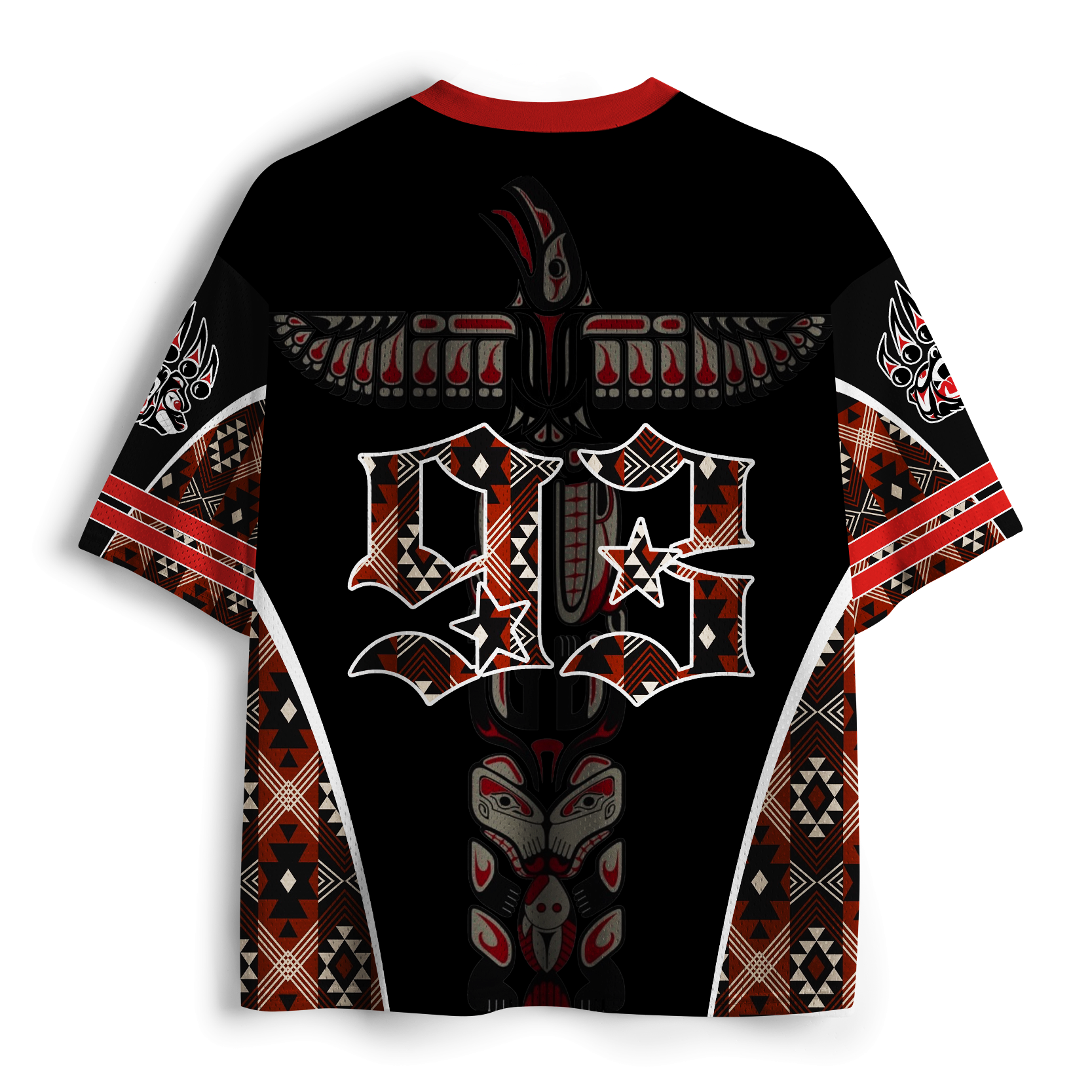 Kyoto-Lion Dark Tribal Eagle Totem Mesh Jersey