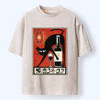 Japanese Vintage Cat T-Shirt On Sale