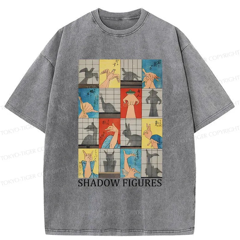 Kyoto-Lion Traditional Gesture Shadow Washed T-Shirt