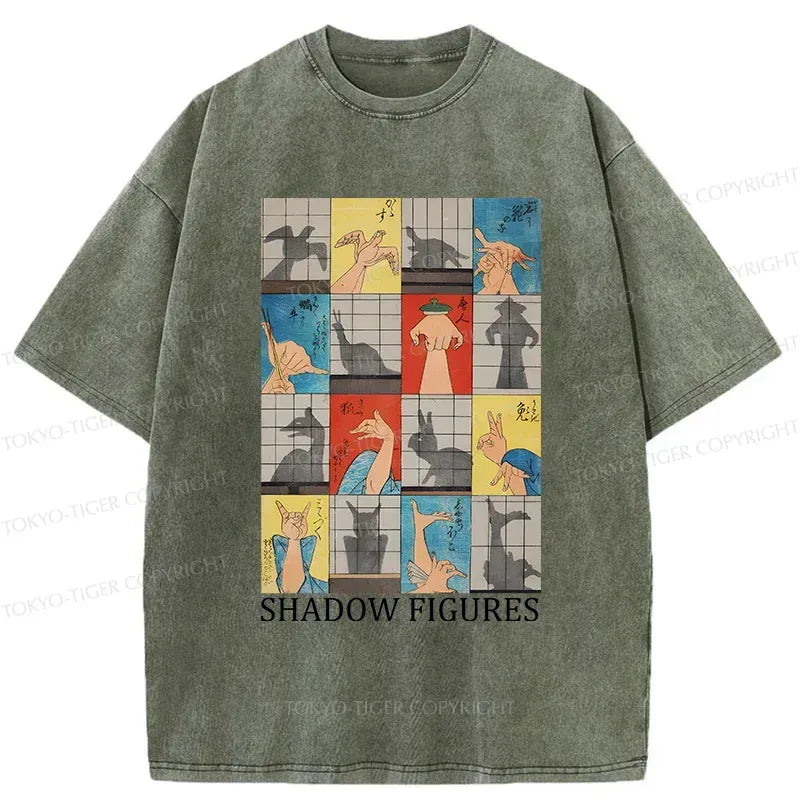 Kyoto-Lion Traditional Gesture Shadow Washed T-Shirt