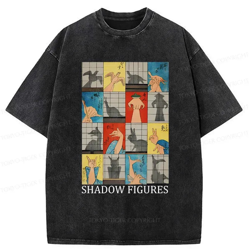Kyoto-Lion Traditional Gesture Shadow Washed T-Shirt