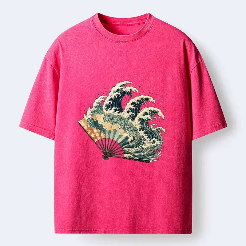 Japanese Ukiyo-e Wave T-Shirt for Daily Wear