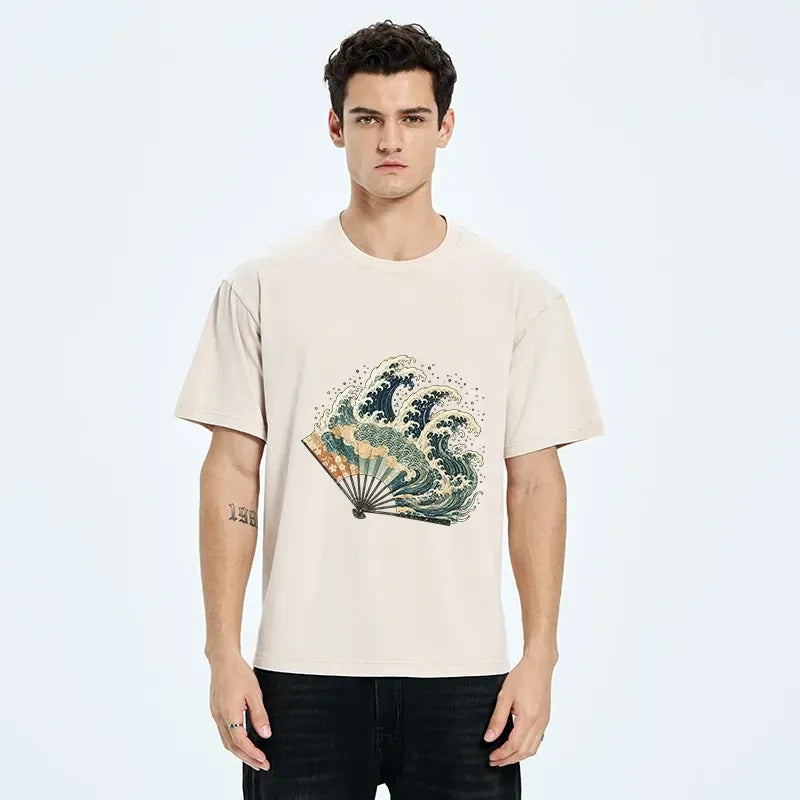 Kyoto-Lion Wave Fan Classic Washed T-Shirt