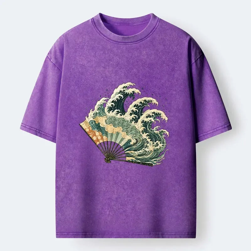 Kyoto-Lion Wave Fan Classic Washed T-Shirt
