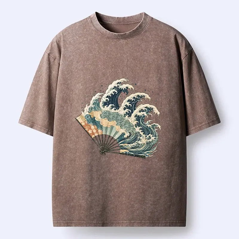 Kyoto-Lion Wave Fan Classic Washed T-Shirt