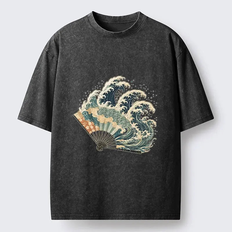 Kyoto-Lion Wave Fan Classic Washed T-Shirt