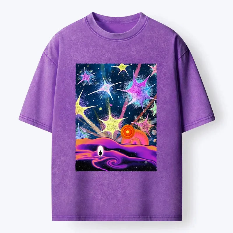 Colorful Washed T-Shirt for Daily Wear