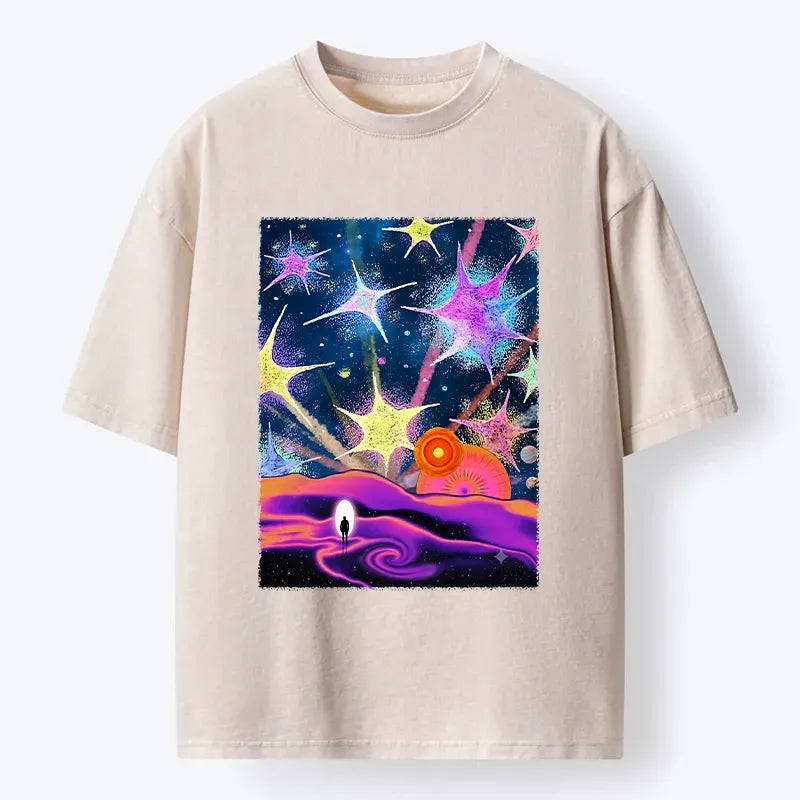 Kyoto-Lion Colorful Meteor Washed T-Shirt