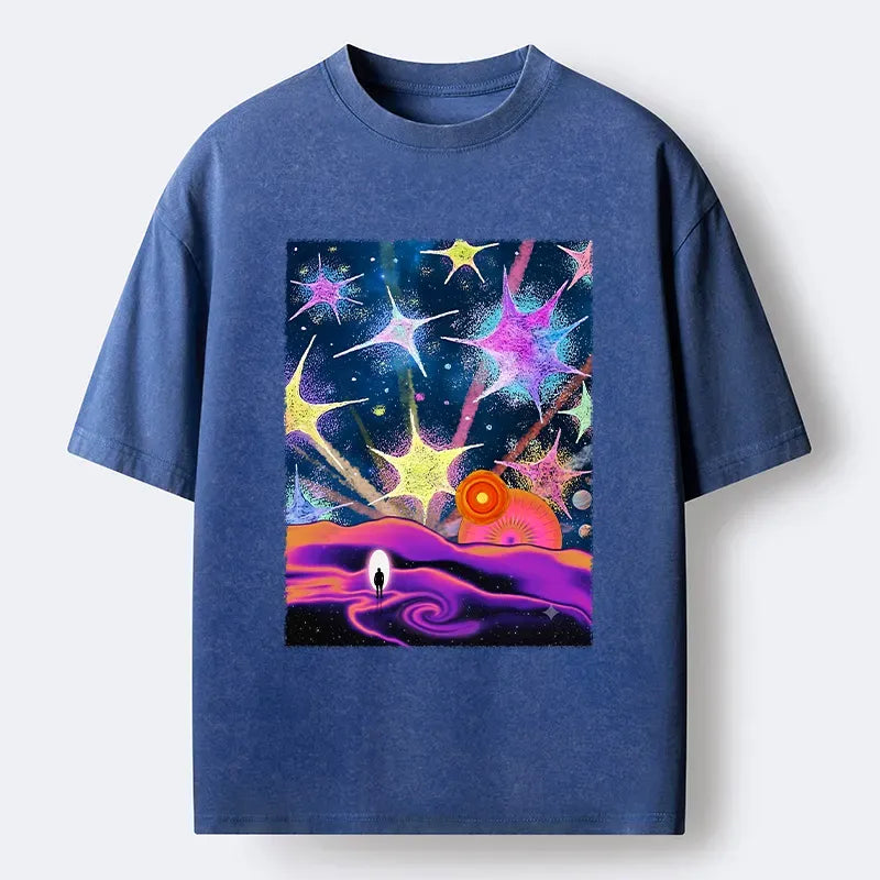 Colorful Washed T-Shirt for Daily Wear
