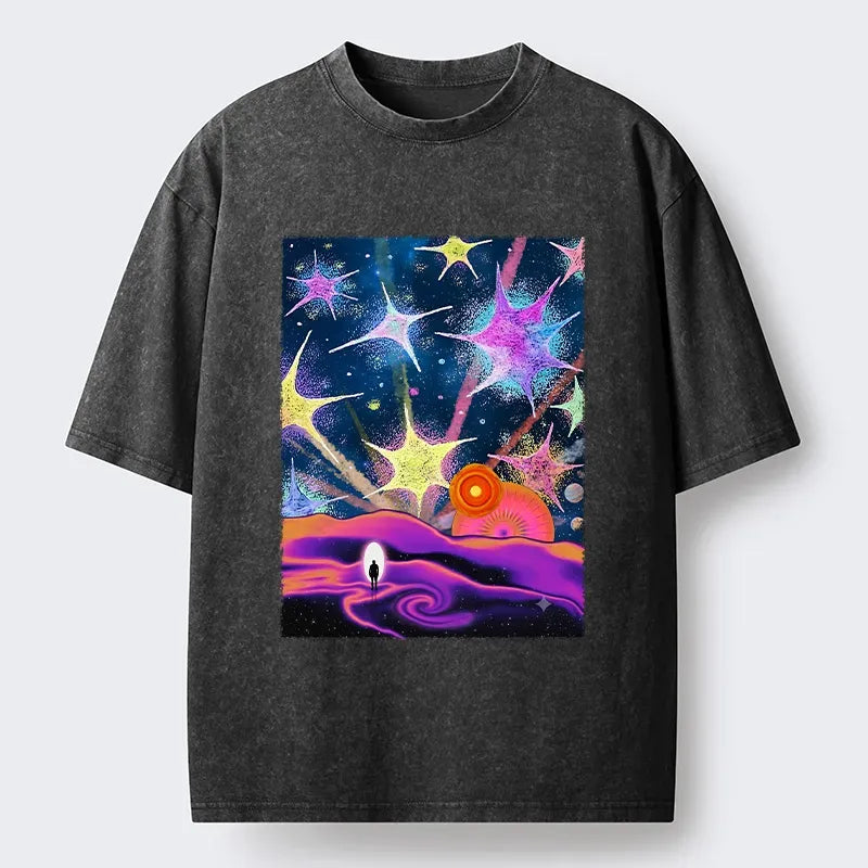 Colorful Washed T-Shirt for Daily Wear