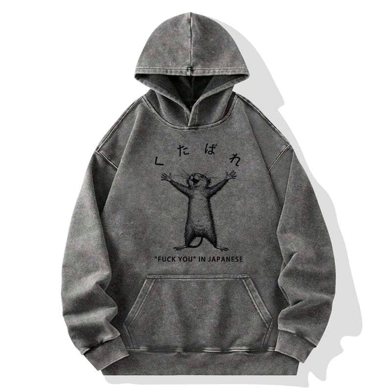 Kyoto-Lion Happy Mouse Japanese Washed Hoodie