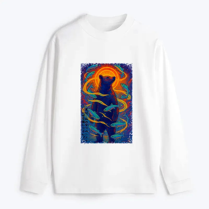 vintage japanese ukiyoe poster long sleeve tee