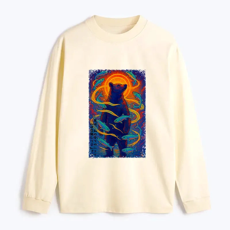 vintage japanese ukiyoe poster long sleeve tee