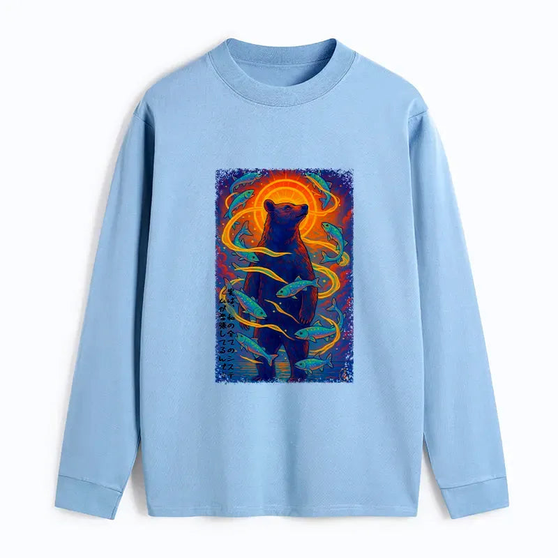 vintage japanese ukiyoe poster long sleeve tee
